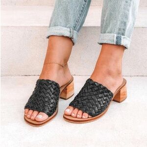 Liberté Black Woven Sandals